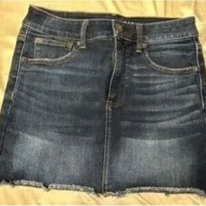 American Eagle Outfitters Dark Blue Distressed Denim Mini Skirt, Sz 16!